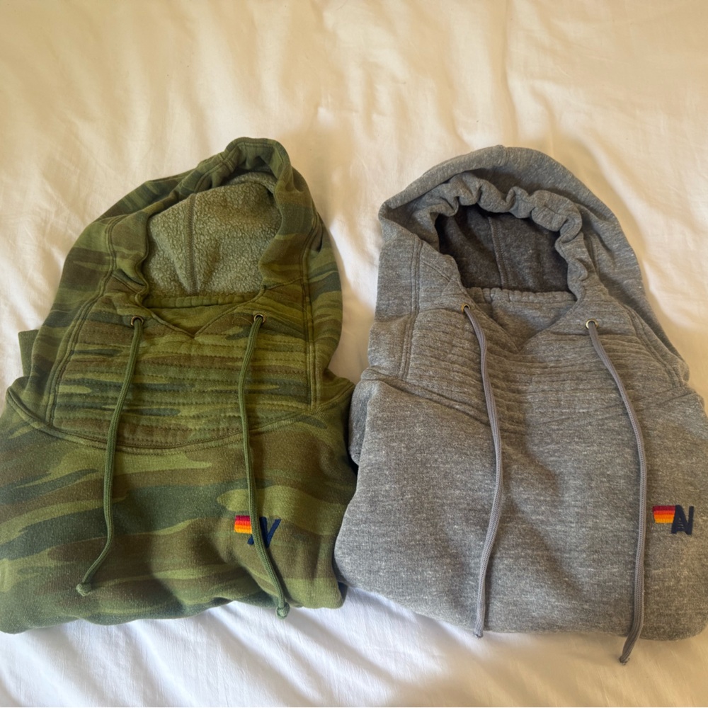 Aviator Nation Green and Gray Hoodies